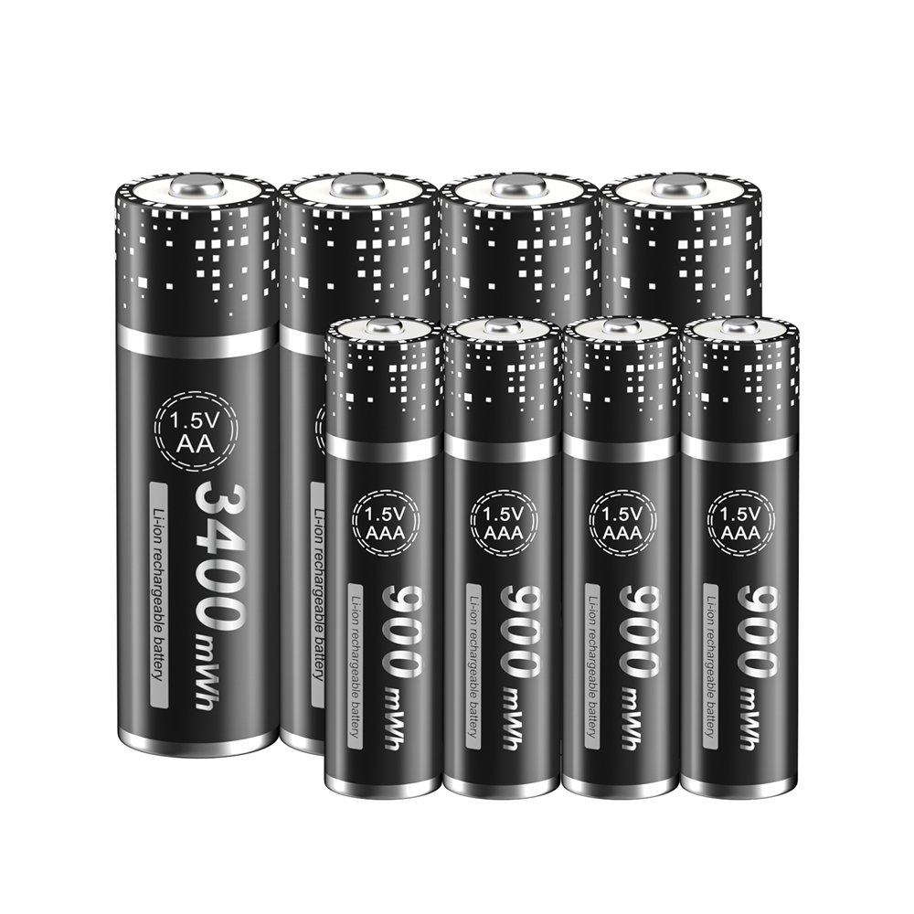 Batterie lithium-ion rechargeable, 1.5V, 2800 mWh, 1.5V, pour télécommande, souris, petit ventilateur, jouet électrique