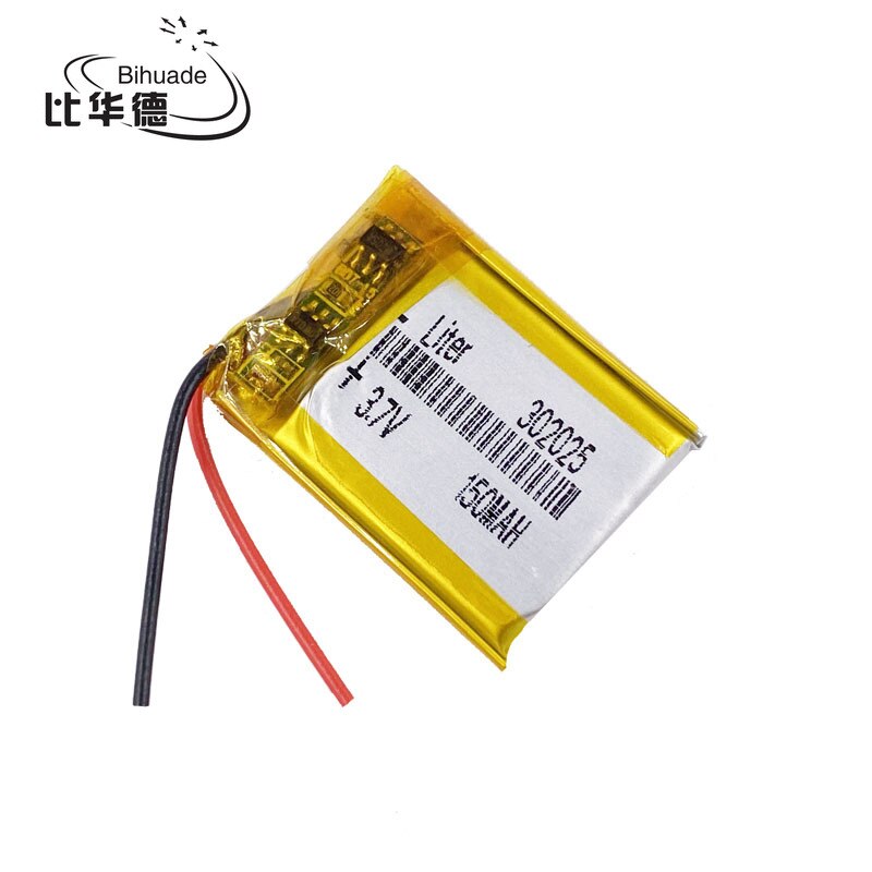 3.7v lithium-polymer-akkus (li-po, li-ion) 302025 150 mah für  mp3 mp4 mp5 gps-, psp- und bluetooth-fähige mobilgeräte
