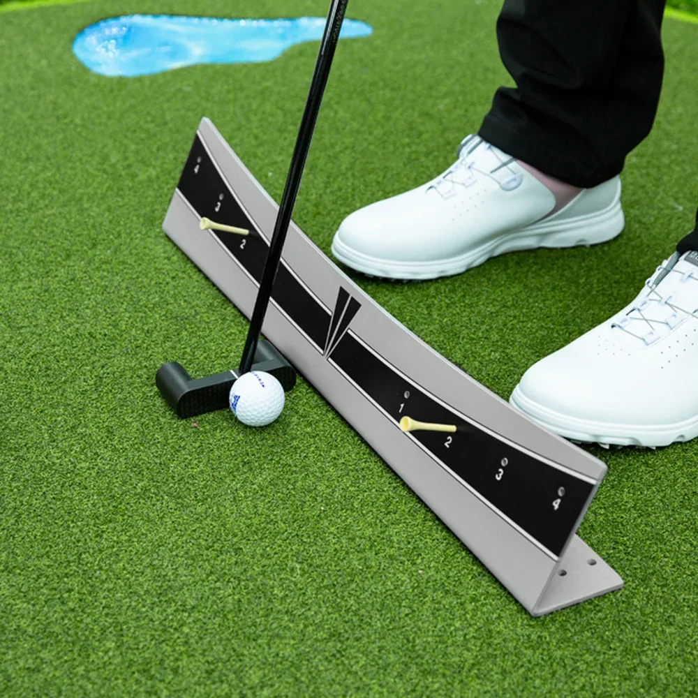 Golf Edge Putting Flat Rail, Golf Putting Arc, Golf Edge Putting Plane Rail Putter Trainer Putter Track Putter Plate Calibrates