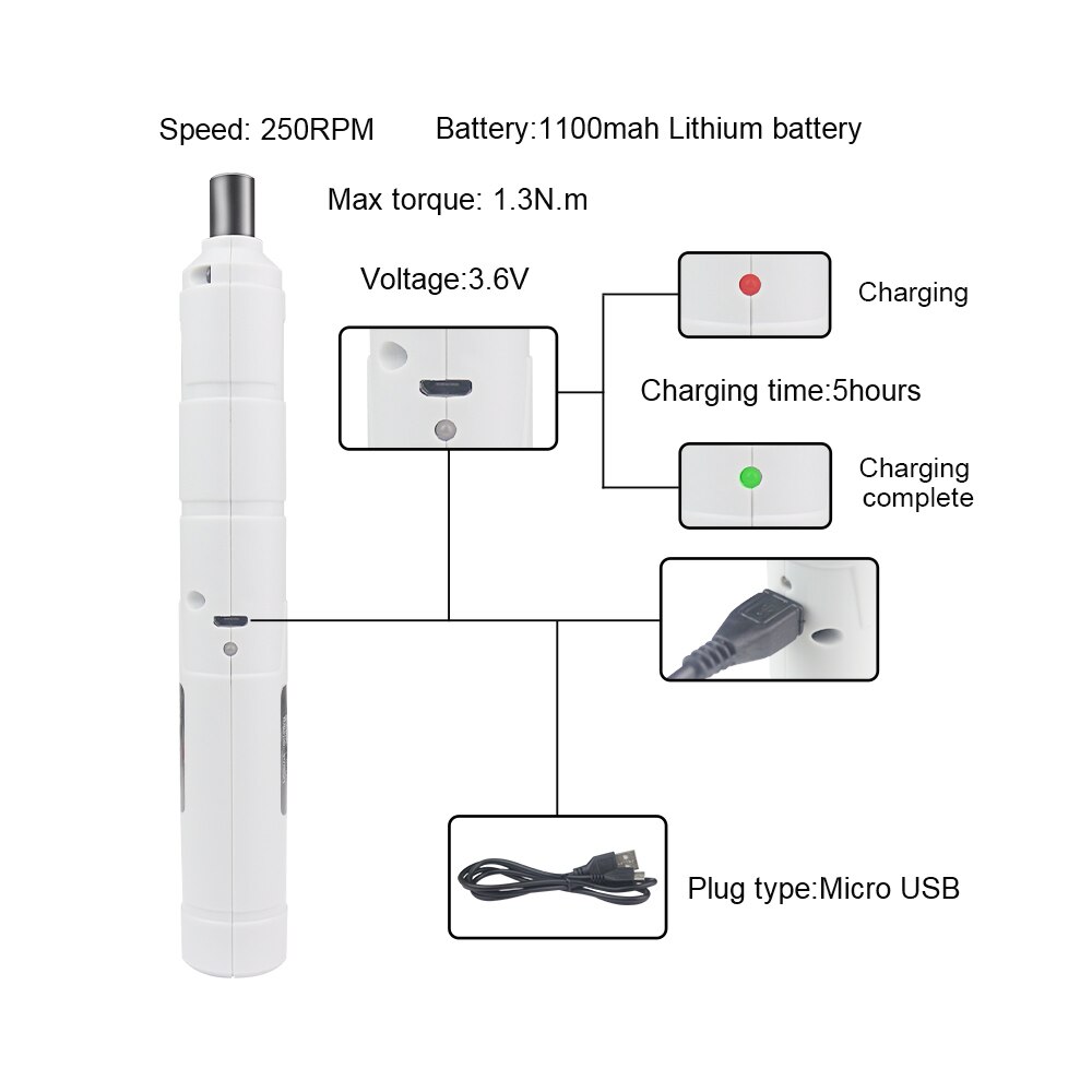 Mini Elektrische Schroevendraaier Set Accuschroevendraaier Draadloze Boor Met 10 Bits Reparatie Usb Opladen Boor Gereedschap Voor Telefoon