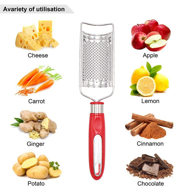 4-piece Cheese Grater Multi-purpose Vegetable Lemon Fruit Peeler Stainless Steel Grater for Parmesan Cheese, Ginger, Vegetables