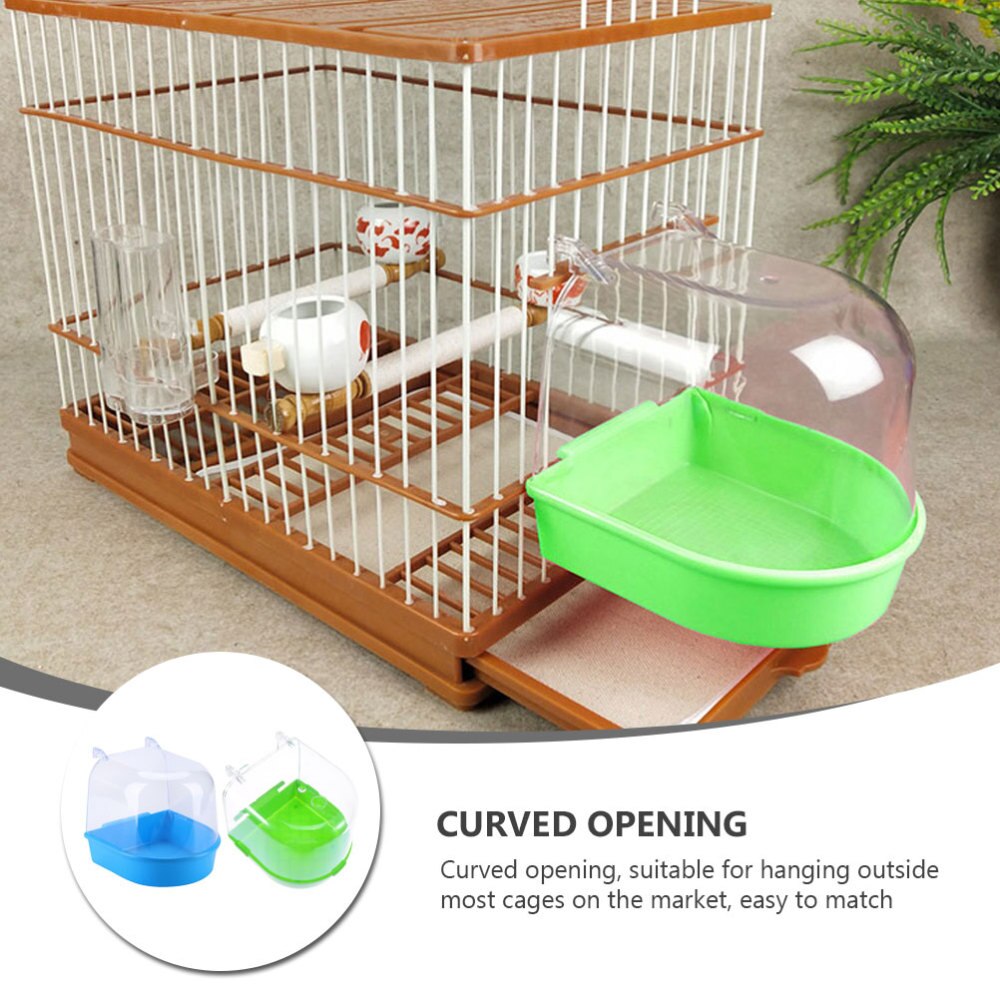 2Pcs Parrot Bathing Tubs Bird Bathtubs Cleaning Accessory Bath Tubs Random Color