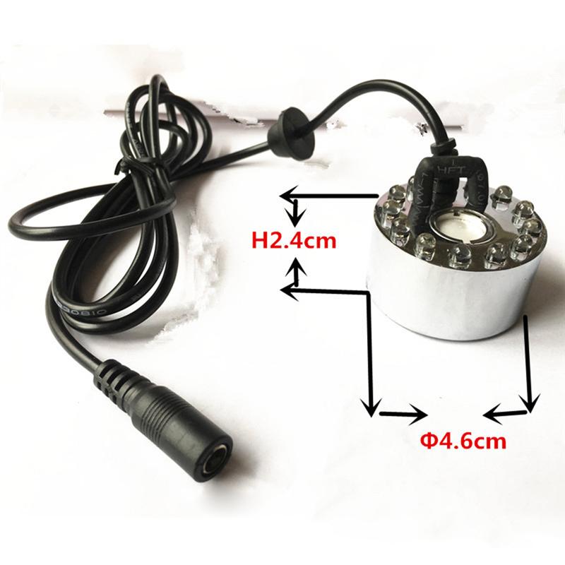 12-LED Ultrasonic Atomizer Color Changing Mist Maker Fog Water Fountain Pond Nebulizer with AU Plug (Black)