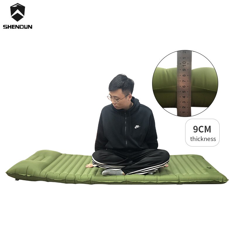 Esponja a presión con el pie, colchoneta inflable para acampar en el aire, Mattres, grande, 195x70x14cm, cómoda para dormir al aire libre, senderismo, con TPU