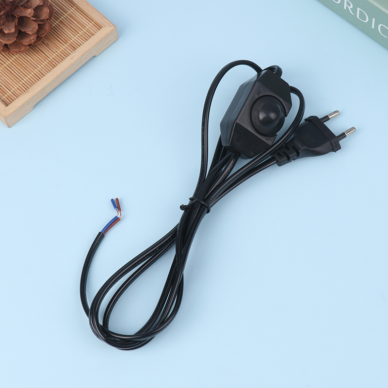 1.8M Verlengsnoer Met Dimmer Eu Stekker Bediening Schakelaar Stroomkabel Eu Stekker Voor Tafellamp 220V Elektriciteitsdraad: Beige