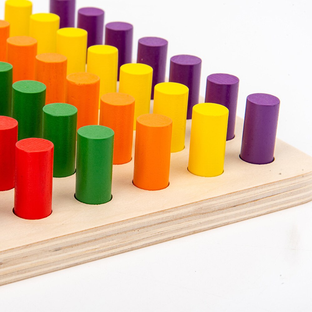 Regenboog Hout Speelgoed Voor Kinderen 3 Jaar Oude Kleur Leren Tellen Aantal Wiskunde Speelgoed Montassori Houten Match Game