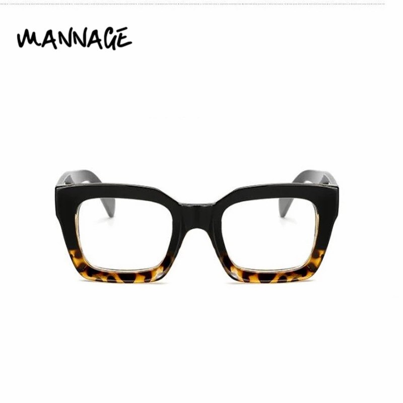 Klassiske overdimensionerede firkantede briller mænd kvinder personlighedsbriller sorte leopard damer mandlige briller
