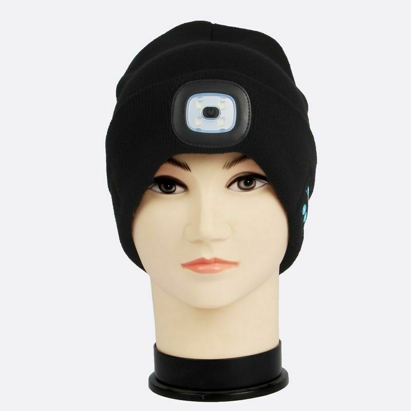 gorro Bluetooth LED luz cabeza sombrero inalámbrico Smart Cap auriculares altavoz