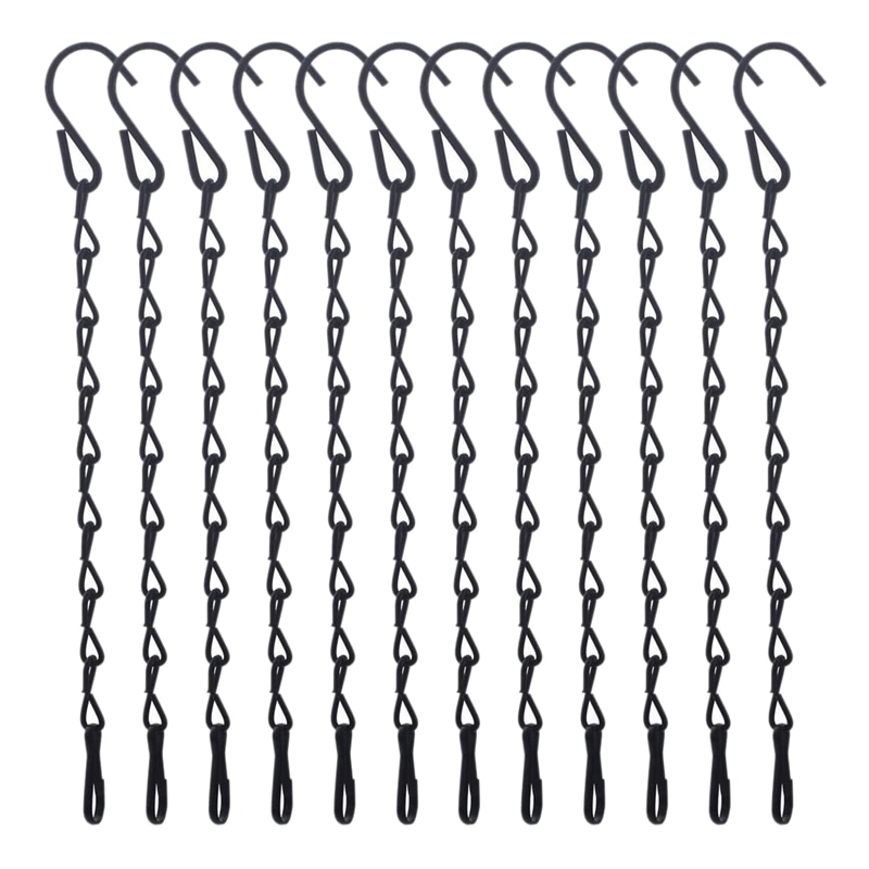 12 Pack 9.5 Inch Opknoping Kettingen, Tuin Plant Hangers, Voor Vogel Feeders, Billboards, Krijtborden, plantenbakken, Lantaarns, Wind Chi: Default Title