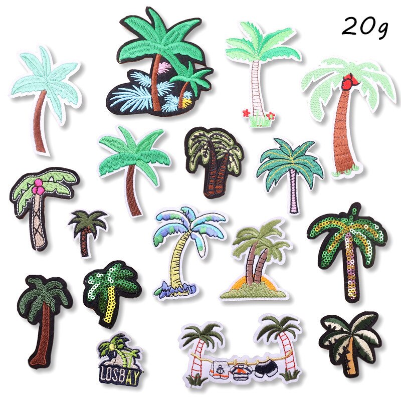 Kokosnoot Computer Geborduurde Badge Sequin Kokosnoot Combinatie Geborduurde Doek Patch Kleding Decoratie Patch Spot