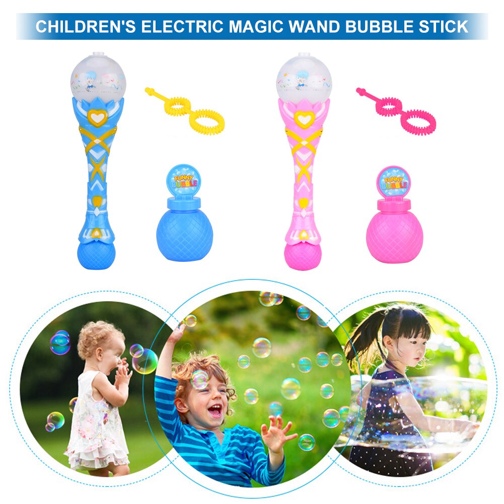 Kinderen Elektrische Magic Bubble Wand Stick Automatische Bubble Machine Licht Muziek Bubble Maker Speelgoed