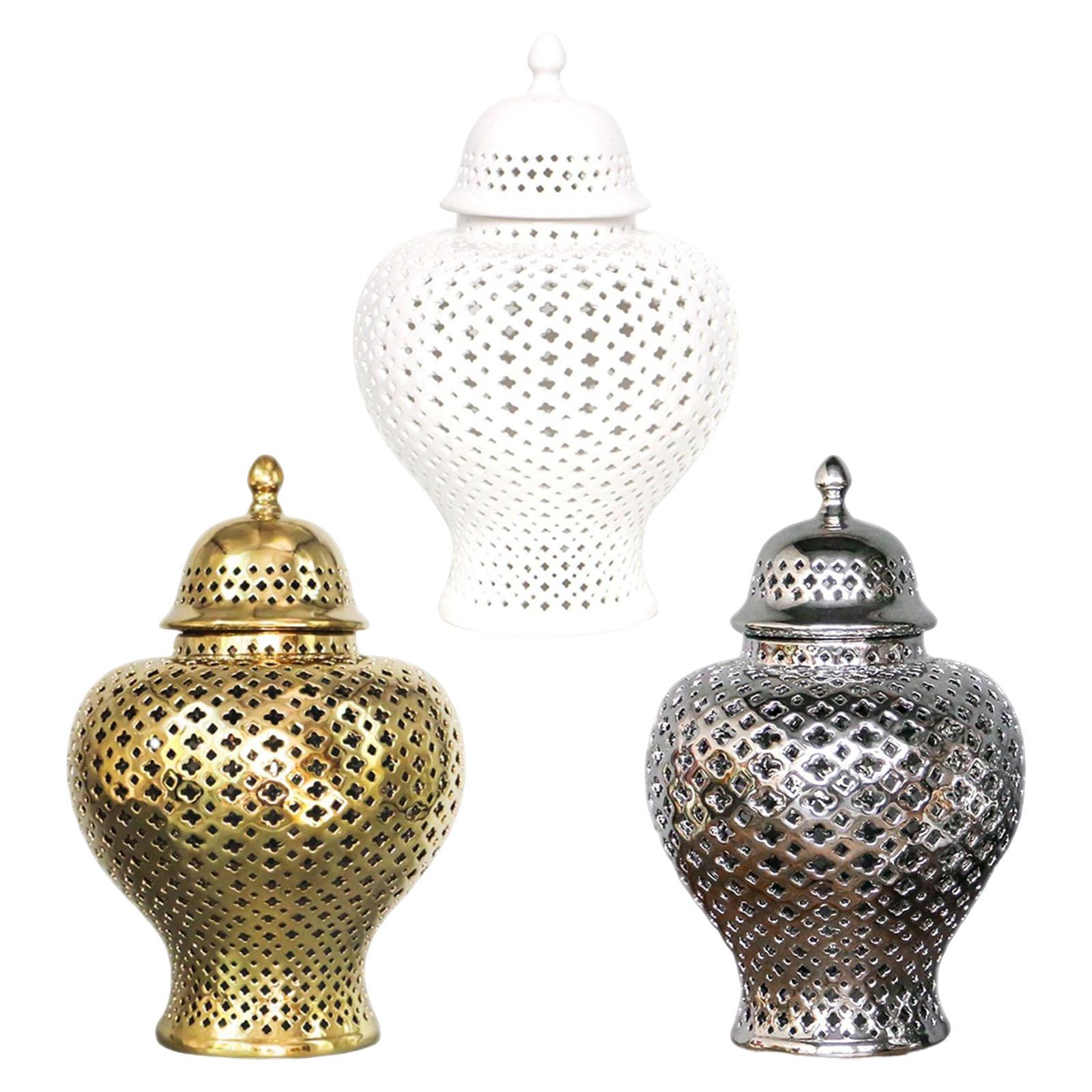 Decorative Ceramic Ginger Jar Home Decor Flower Vase Porcelain Storage Jar