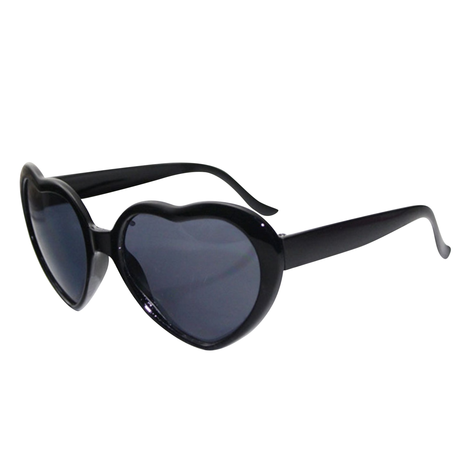 Heart Refraction Diffraction Glasses Rave Glasses Heart Lenses Special Effect Rave EDM Festival Light Changing Eyewear PartyGif: Black