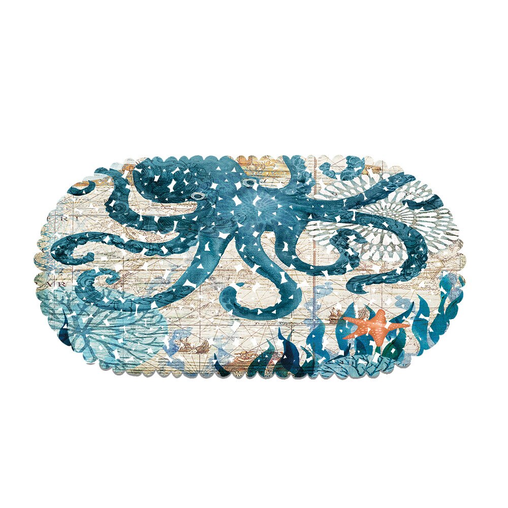 Turtle Underwater World Ocean Bath Mat PVC Anti Slip Douche Bathroom Mat Shower Pad Kitchen Carpets Home Decoration: A29