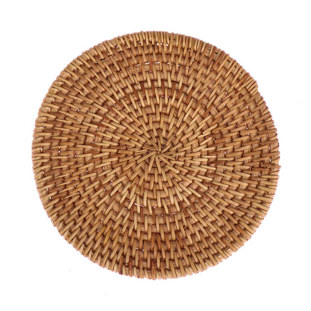 Ronde Natuurlijke Rotan Isolatie Onderzetters Cup Mats Bowl Pad Handgemaakte Placemats Keuken Decoratie Accessoires: Rattan 13cm