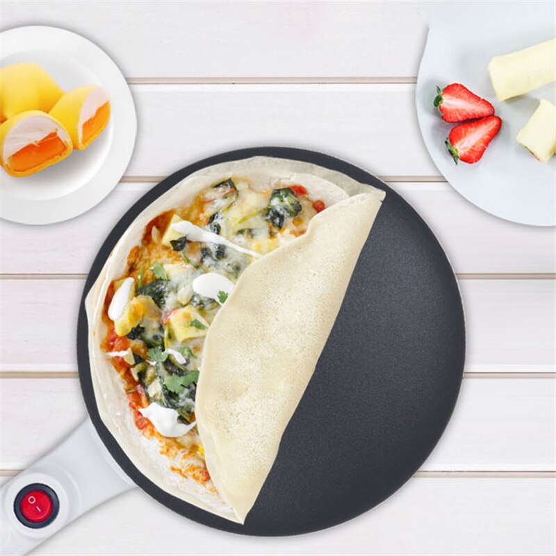 Máquina de tortitas eléctrica para hacer Crepes, plancha antiadherente para hornear, hacer tartas, utensilios de cocina, sartén