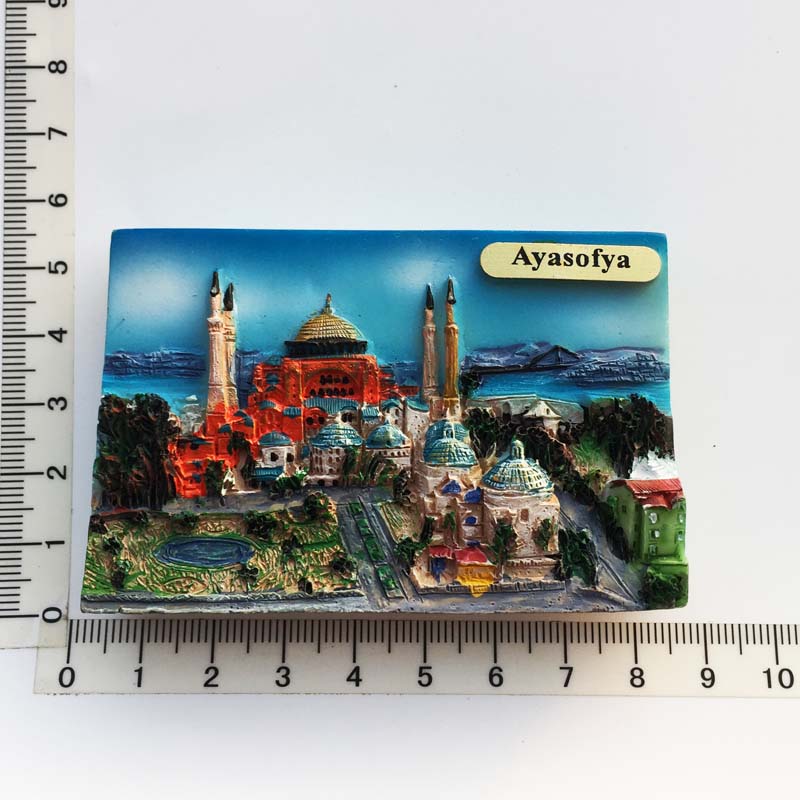 Europe Travel Refrigerator Stickers Turkey Istanbul Bodrum Landmark Tourist Attractions Resin Souvenir Decoration Collection