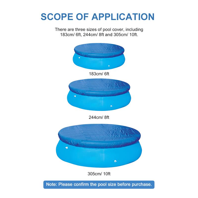 Dia 183cm 244cm 305cm Round Swimming Pool Cover Waterproof Rainproof Dust Cover Tarpaulin Garden Swimming Pools Accessories