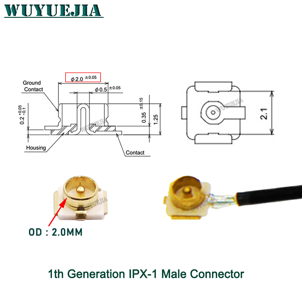 1 Uds IPX1 RF1.13 Cable uFL/u.FL/IPX-1 hembra a IPX1 macho/hembra antena WIFI Cable de extensión en espiral Cable RF 5 ~ 60cm
