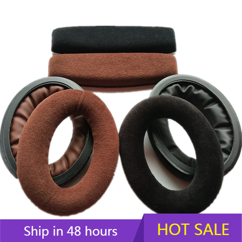 Almohadillas de repuesto para auriculares Sennheiser HD 515 518 555 595 558, piezas de auriculares, cojín de cuero, orejera de terciopelo, funda para auriculares