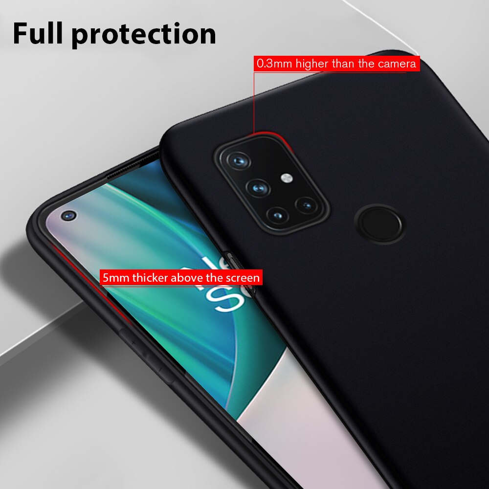 Custodia in Silicone smerigliato Ultra sottile per Oneplus 8T 8 7 Pro 7T Nord N10 5G TPU Soft Black Fundas per Oneplus 5T 5 6 Nord N100 N10 5G
