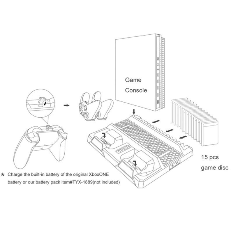Oplaadstation met koelventilator, oplaadstandaard voor dubbele controller voor xbox one/x/s  r91a