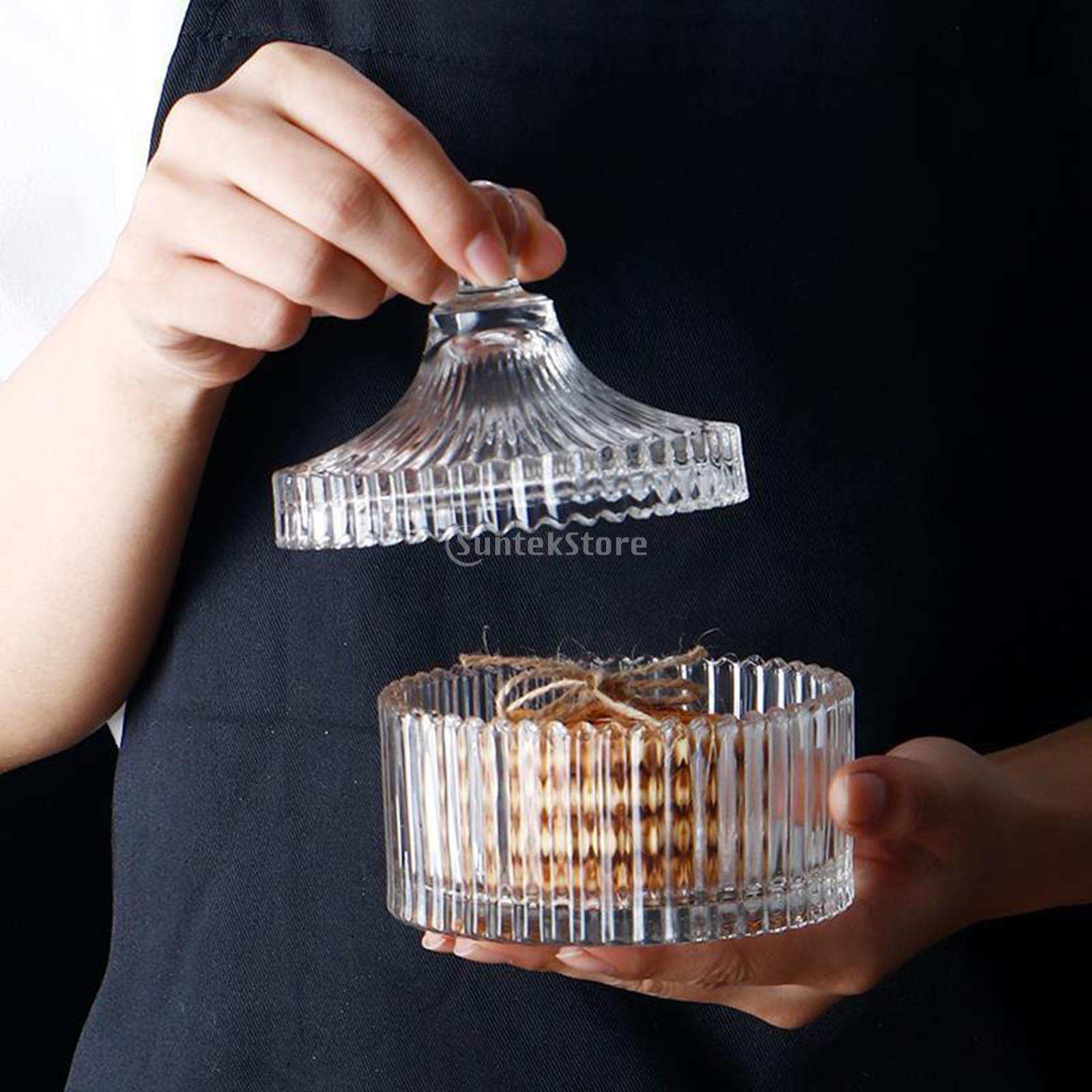 Elegante centrotavola in vetro per zucchero con coperchio rimovibile scatola di caramelle per ristorante per feste