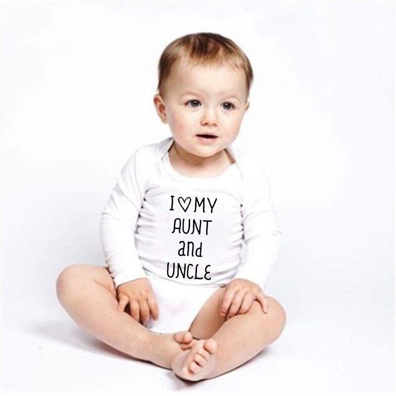 ICH Liebe Meine Tante und Onkel Buchstaben Drucken Newborn Baby Body Langarm Baumwolle Körper Baby Junge Mädchen Onesie overall Tuch