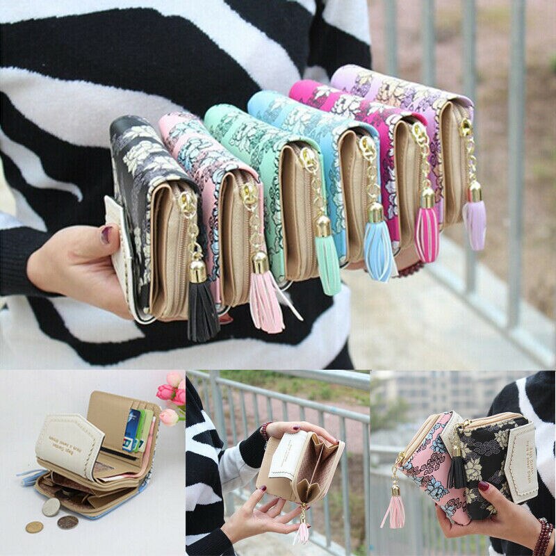 US Women Girls Short Wallet Coin Purse Organizer Pocket Small Credit Card Holder