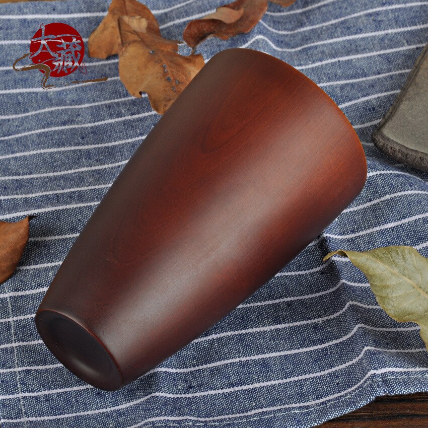 Patrón japonés de madera cubiertos chino abeto taza de agua Natural taza de te de madera anti-planchar taza de madera al por mayor del fabricante