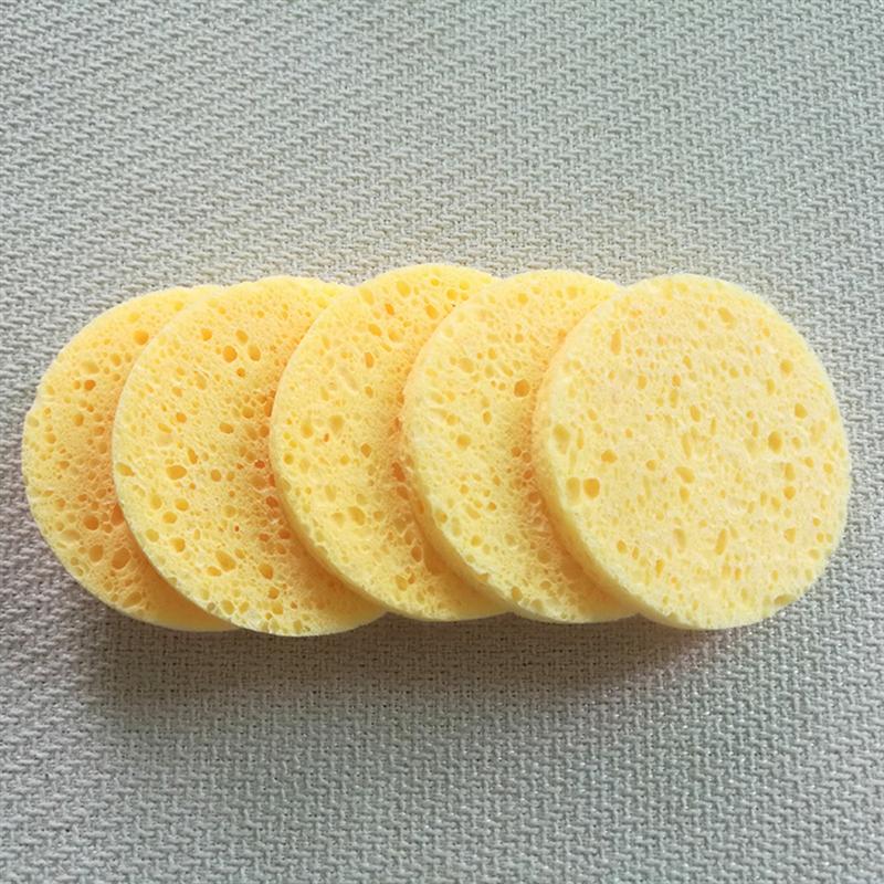 50 Uds. De pulpa de madera Natural para lavado Facial esponjas celulosa compresa cosmética Puff cuidado de la cara limpieza removedor de maquillaje herramientas 70 × 8mm