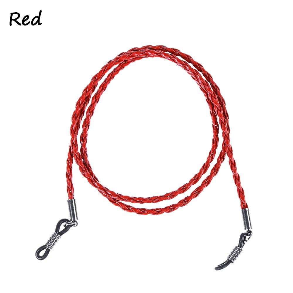 1PC Colorful Leather Eyeglass Chain 6 Colors Adjustable Glasses Neck Strap Sunglasses Lanyard Unisex Eyewear Accessories: red