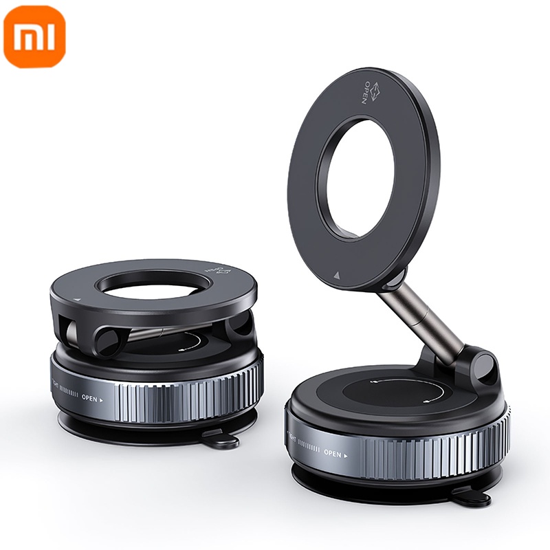 Soporte magnético fuerte para teléfono de coche Xiaomi plegable 360 ° Soporte de vacío ajustable para escritorio de coche, baño, uso universal: Blanco