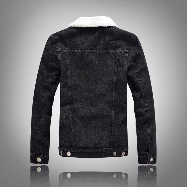 Arrivel Winter Deinim Jaket Mannen Zwarte Dikke Denim Jas Fleece Jassen Heren Jean Streetwear Jassen Maat S-6XL