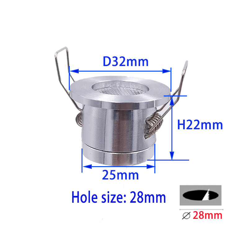 Foco interior Downlight 12V 24V 1W Mini LED delgado regulable montaje empotrado recorte 28mm luz de techo gabinete escaparate lámpara de Camper