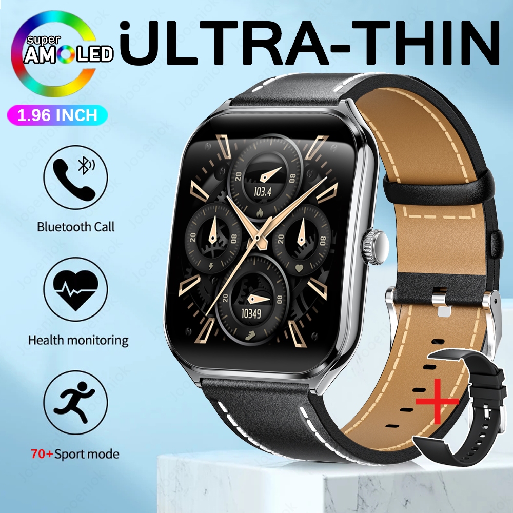 Novo esporte ao ar livre smartwatch masculino 1.96 "tela amoled sempre mostrar tempo ai voz monitor de saúde à prova dwaterproof água bt chamada smartwatch: YELLOW