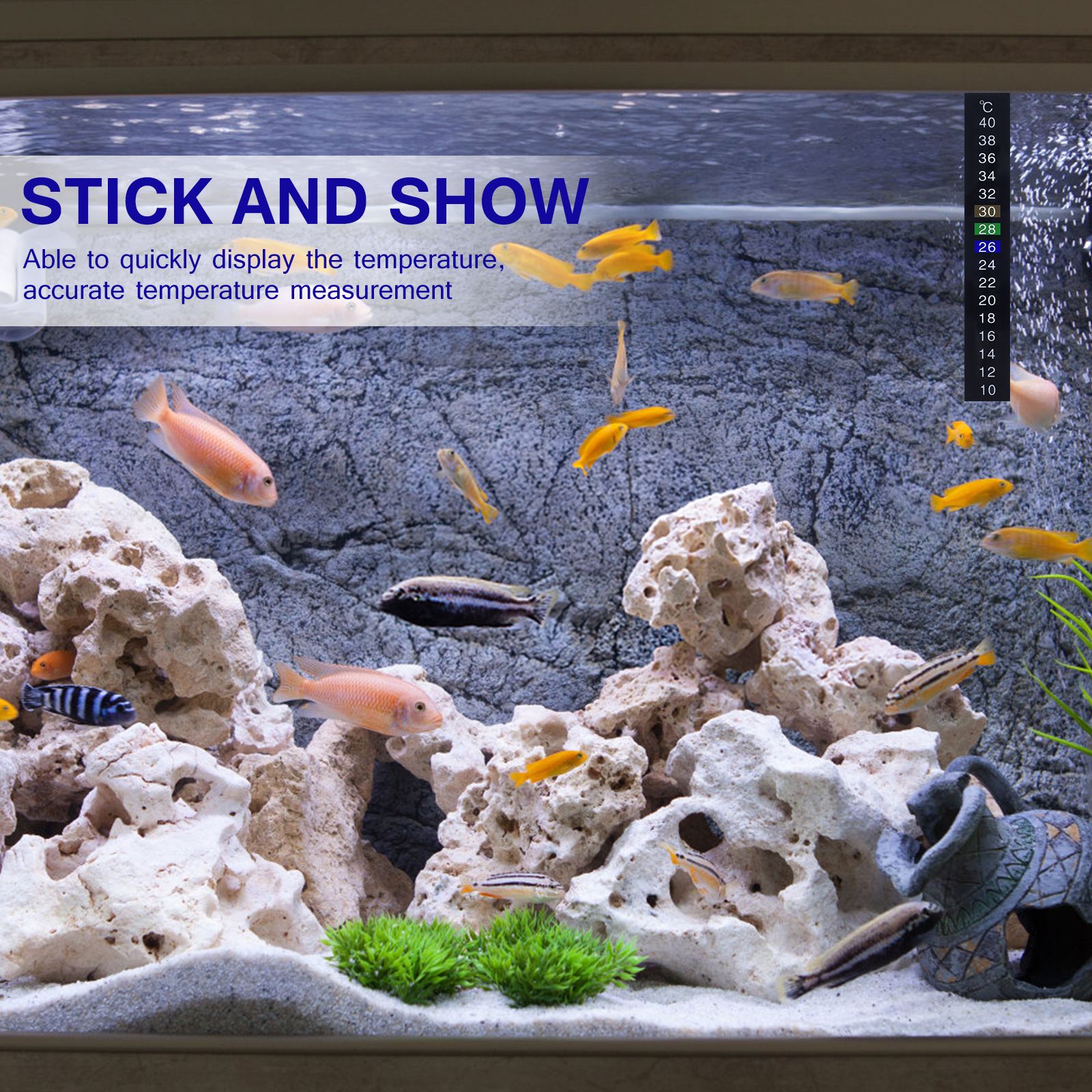 10pcs Traditional Stick-on Digital Temperature Thermometer Strip Degree Celsius System Display