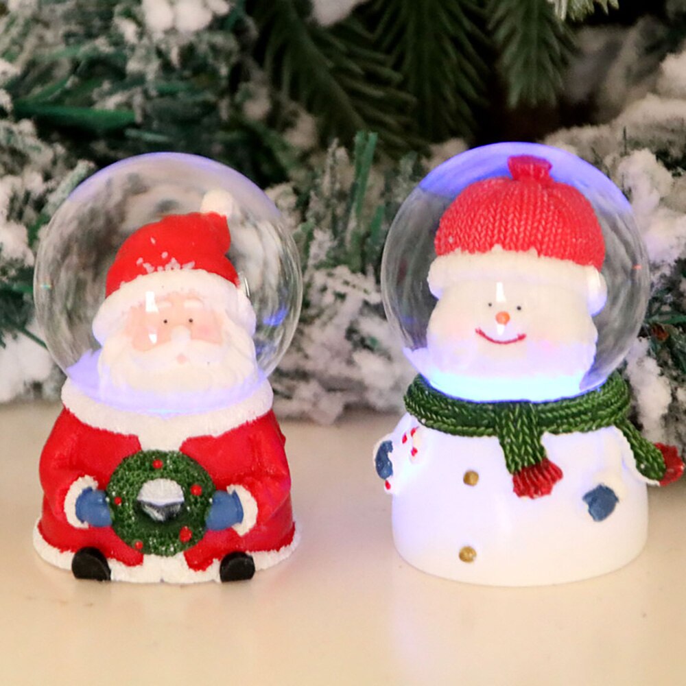 Bola de cristal para decoración del hogar, pilas de botón en miniatura, decoraciones navideñas de , esfera de cristal creativa, 7 5 5cm, artesanía