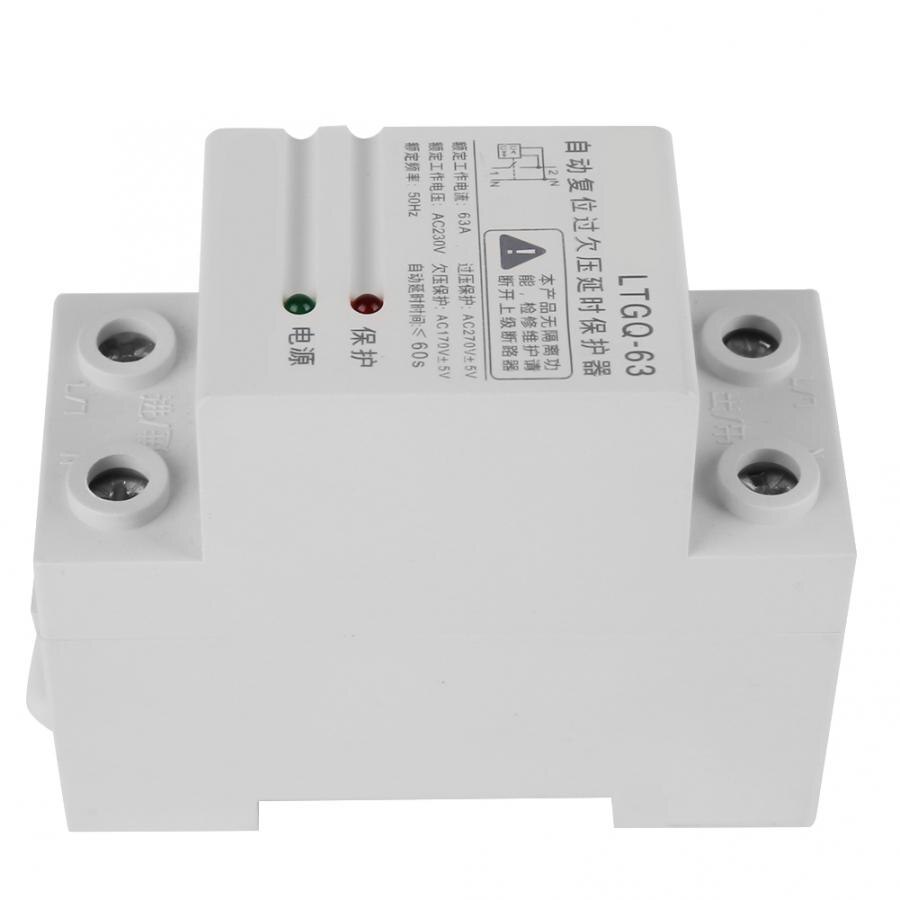 230V 2P63A verzögerung relais modul Einstellbar Automatische Verbinden Überspannung Und Unter Spannung Schutz Relais
