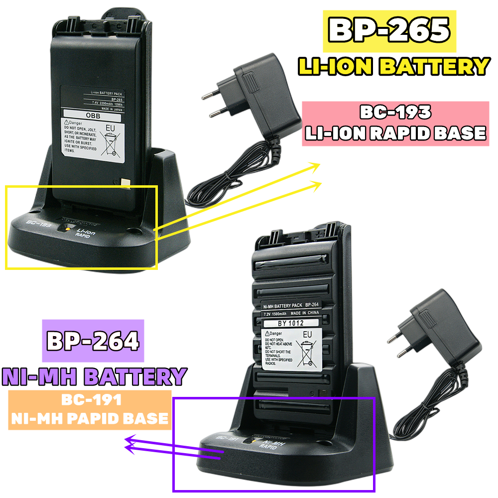 2200mAh BP-265 Li-ion Battery for ICOM IC-F3001 IC-F4001 IC-T70A IC-T70E IC-V80 Replacement Battery Two Way Radio with Belt Clip