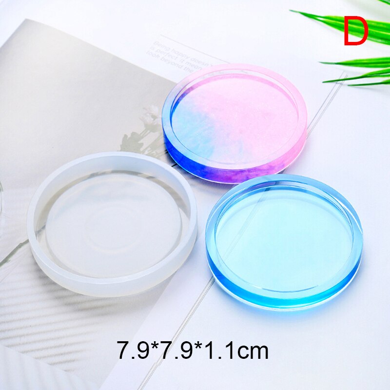 1pcs Coaster Resin Silicone Cup Mat Pad Mold Jewelry Making Epoxy Mould Tool Craft: D