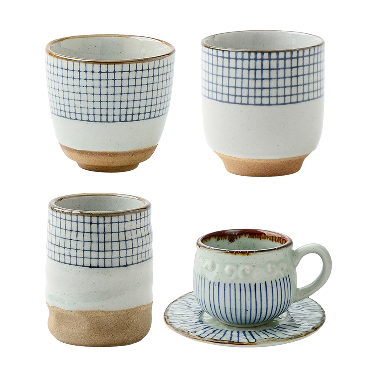 Japanese Pottery Tea Cup Mug Handpainted Ceramic Teacup Yunomi Tea Cup