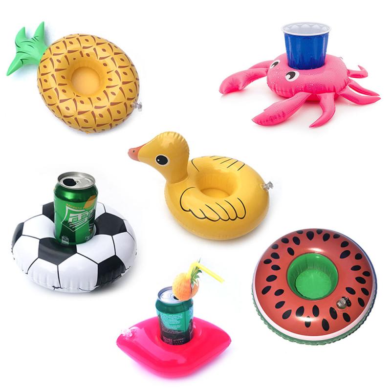 Mini Floating Cup Holder Water Inflatable Coasters Swimming Pool Drink Float Toy Inflatable Circle Pool Coasters Accessories