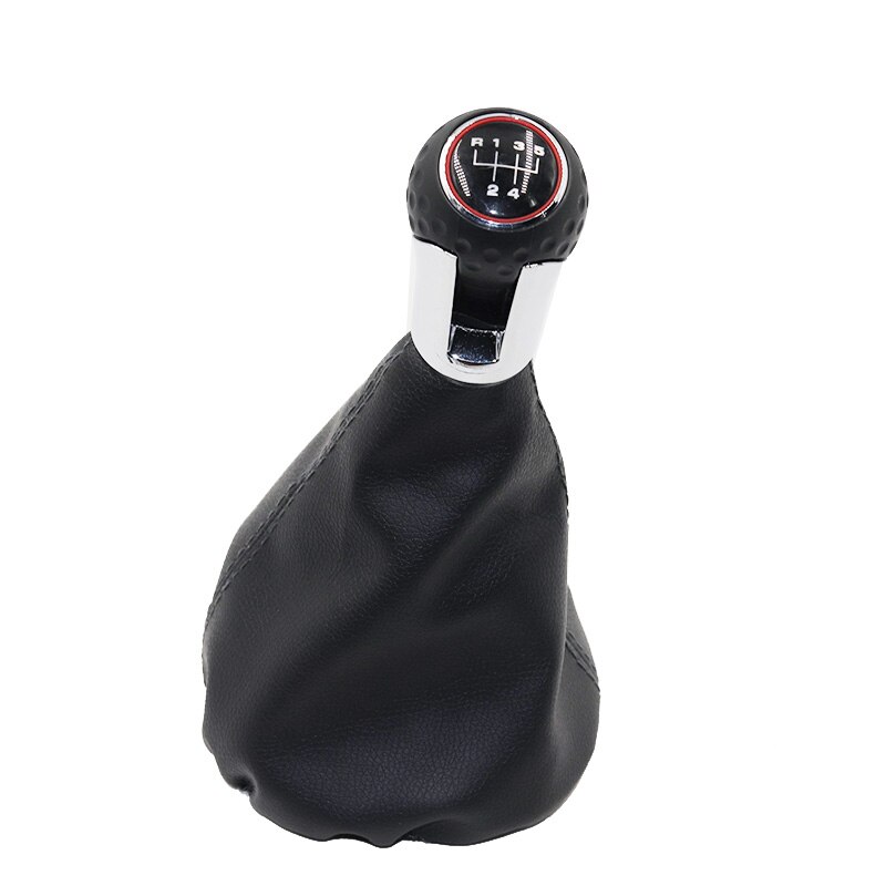 Cromo y cuero pomo de cambio de marchas para coche palanca Gaitor de arranque para VW POLO clásico 6N 6N2 1996, 1997-2001 LUPO CADDY 5: type 8