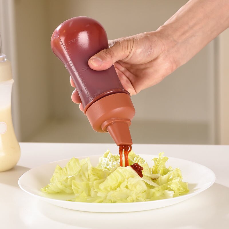 Plastic Condiment Squeeze Bottles For Ketchup Mustard Mayo Sauces Olive Oil Bottles Kitchen Gadget