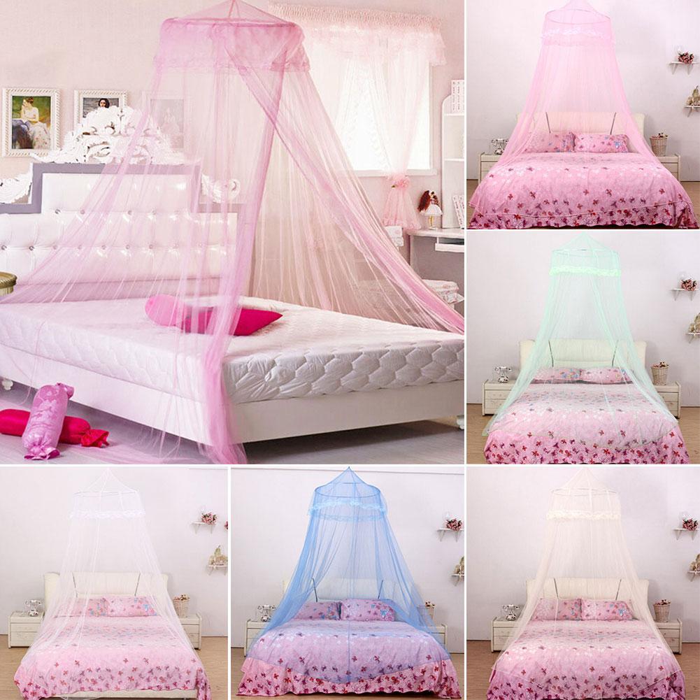 Bed Canopy Double Colors Hung Mosquito Net Princess Bed Tent Curtain Foldable Canopy On The Bed Fairy Lace Dossels
