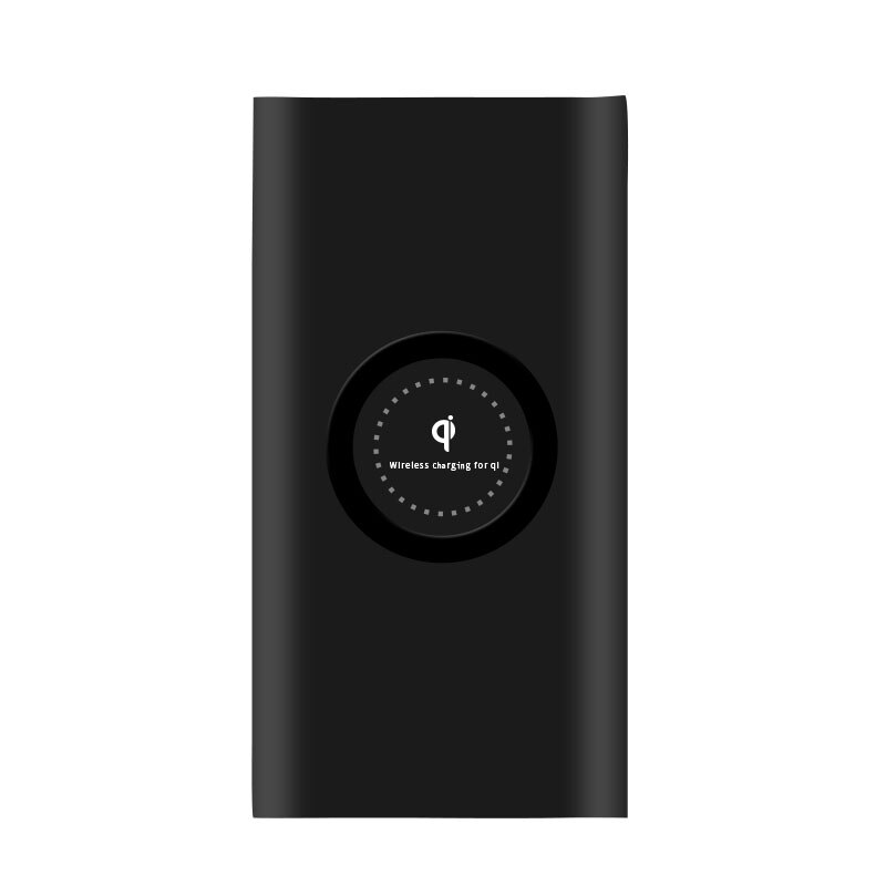 Banco de energía Universal de 10000mAh, cargador portátil inalámbrico qi, para iPhone 8P, Samsung S6, S7, S8: Black