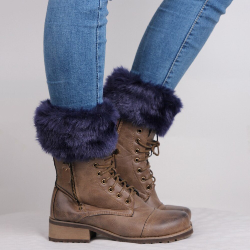 Botas de lana para mujer, calcetines cálidos de imitación de piel, calcetines, zapatos cortos de lana, calcetines