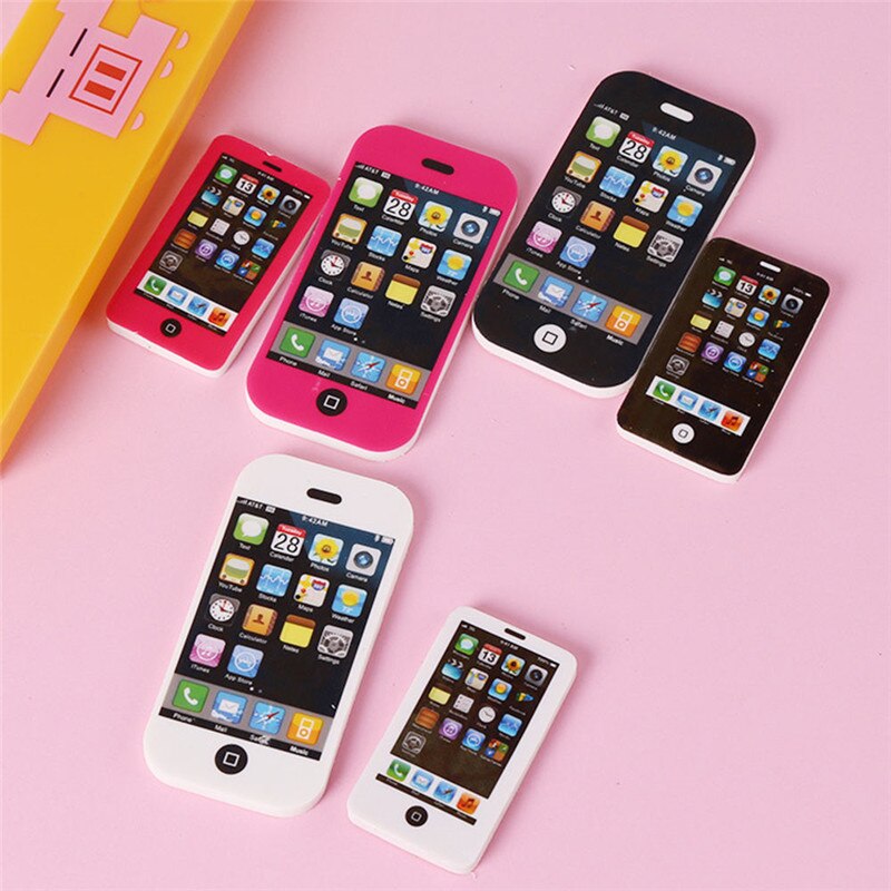 2pcs/lot Big Size iPhone Shaped Rubber Pencil Erasers Students Stationery