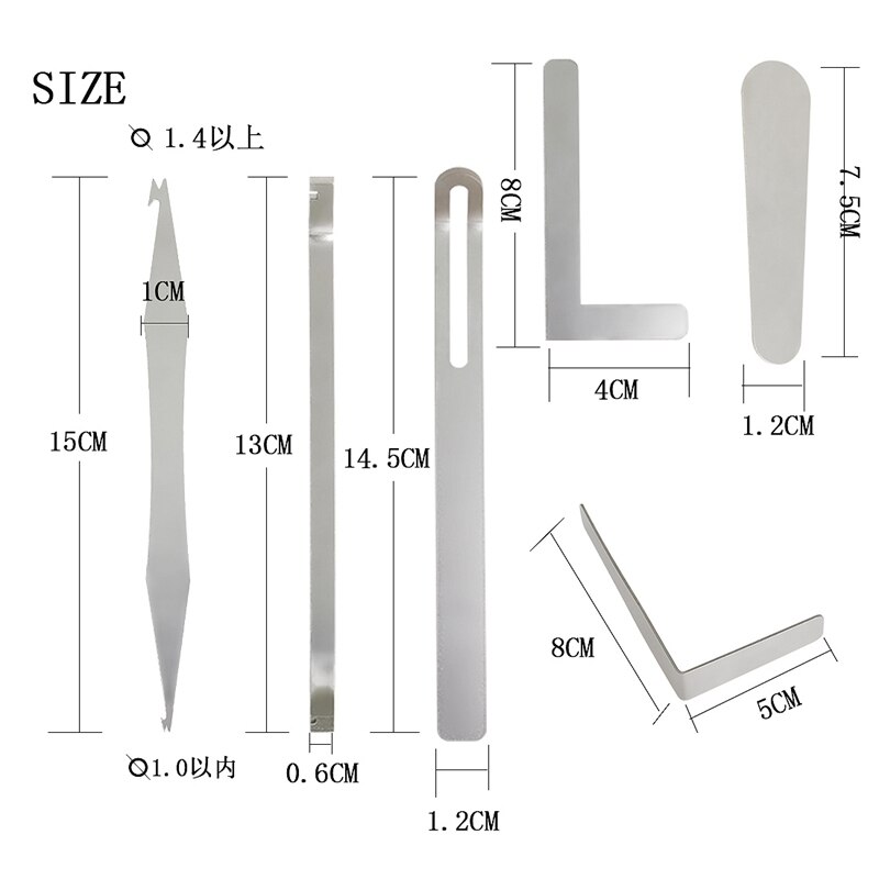 Saxophon Reparaturwerkzeug Set - 6tlg Flache Lederpolster & Einstellwerkzeuge